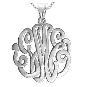 Sterling Silver Classic Monogram Necklace (many sizes)