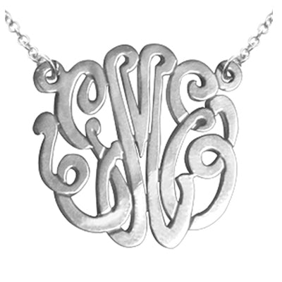 Sterling Silver Classic Monogram Necklace with Split Chain (many sizes)