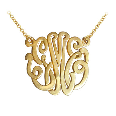 Classic Monogram Necklace with split Chain (Gold & Silver, many sizes)