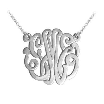 Sterling Silver Classic Monogram Necklace with Split Chain (many sizes)