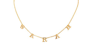 Spaced Letter Name Necklace (Gold & Silver)