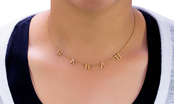 Spaced Letter Name Necklace (Gold & Silver)