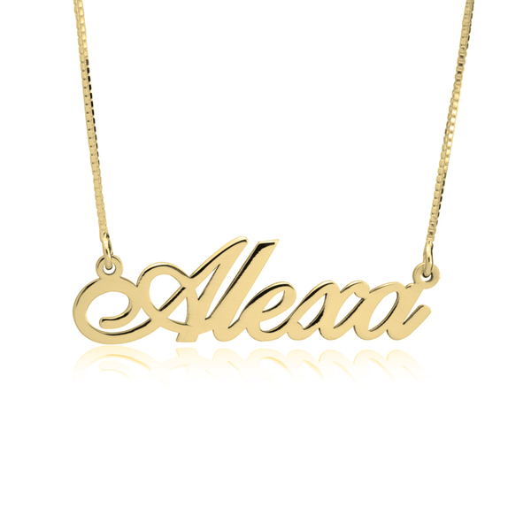Personalized Classic Name Plate Necklace (Silver & Gold)