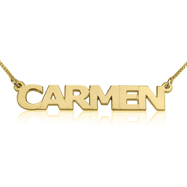 Personalized Sterling Silver Capital Name Bar Necklace (more colors)