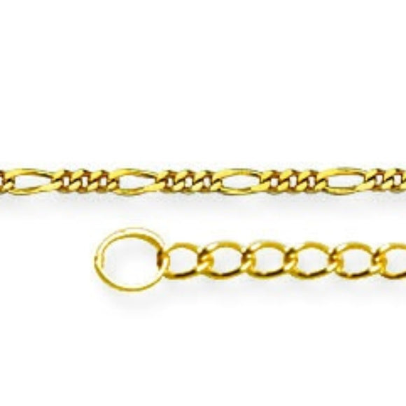 14K Yellow Gold Figaro Ankle Bracelet Anklet