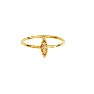 14K Yellow Gold Diamond Marquise Cluster Ring (more color)