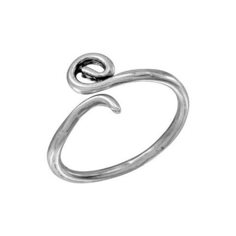 925 Sterling Silver Curl Adjustable Toe Ring or Finger Ring