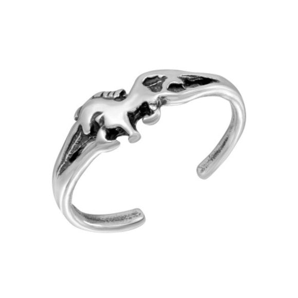 925 Sterling Silver Horse Adjustable Toe Ring or Finger Ring
