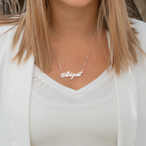 Personalized Classic Name Plate Necklace (Silver & Gold)